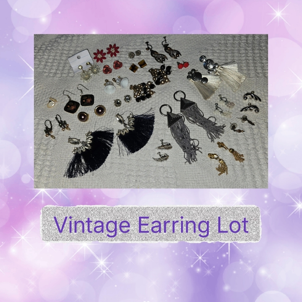 Vintage Earring Lot - Mixed Colors